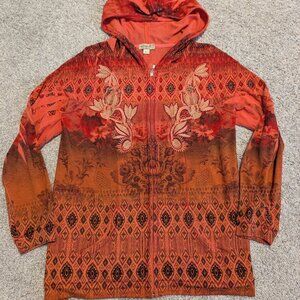 One World women's Embroidered hoodie, Size 1X